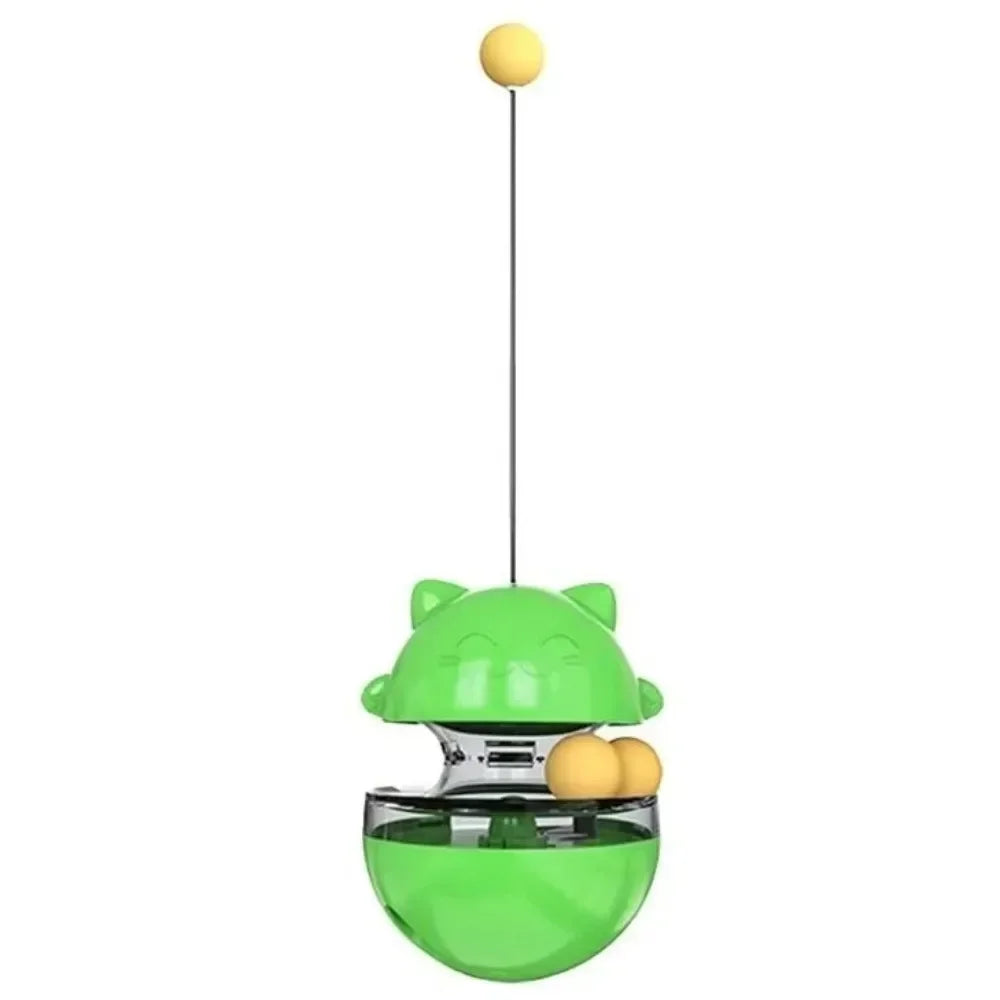 Cat Teasing Stick Tumbler Toy Leakage Food Roller Dispenser Adjustable Snack Rolling Device Interactive Fun Training Pet Cat Toy