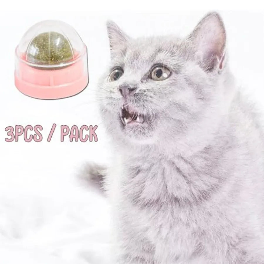 Pink Catnip Ba for Cats 3PCS Wall Catnip Toys Edible Cat Toys for Cat Lick Safe Healthy Kitten Chew Toys Teeth Cleaning Dental