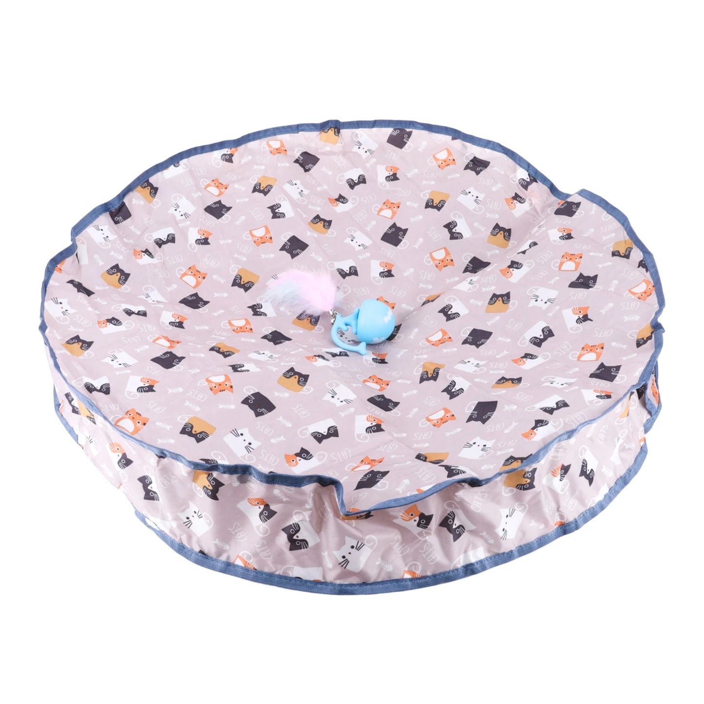 Interactive Cat Toy Ball Fast Rolling in Pouch Bite Resist Mouse Catching Game for Indoor Cats Motion Activate Chirping Cat Toy
