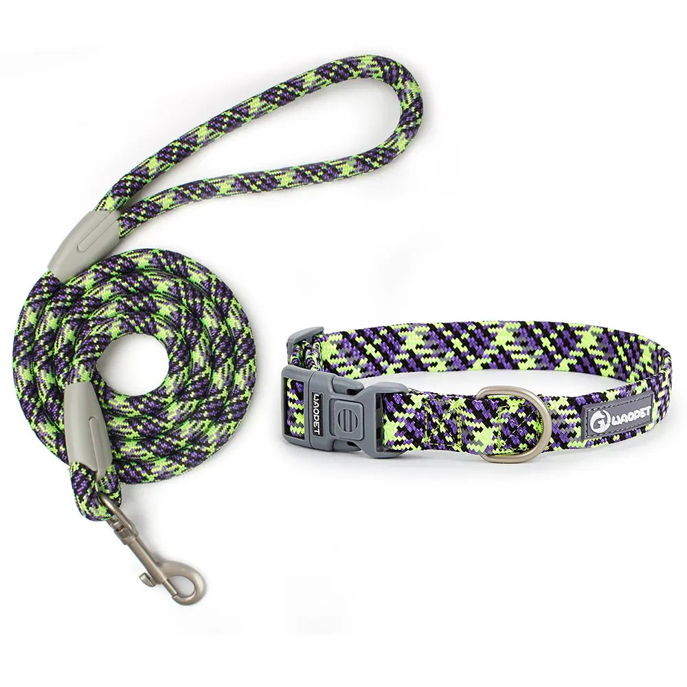 Leashes And Collar Set For Small Medium Large Dogs Pet French Bulldog Chihuahua Pug Outdoor Walking Lead Collar Leash Supplies