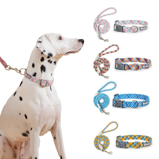 Leashes And Collar Set For Small Medium Large Dogs Pet French Bulldog Chihuahua Pug Outdoor Walking Lead Collar Leash Supplies