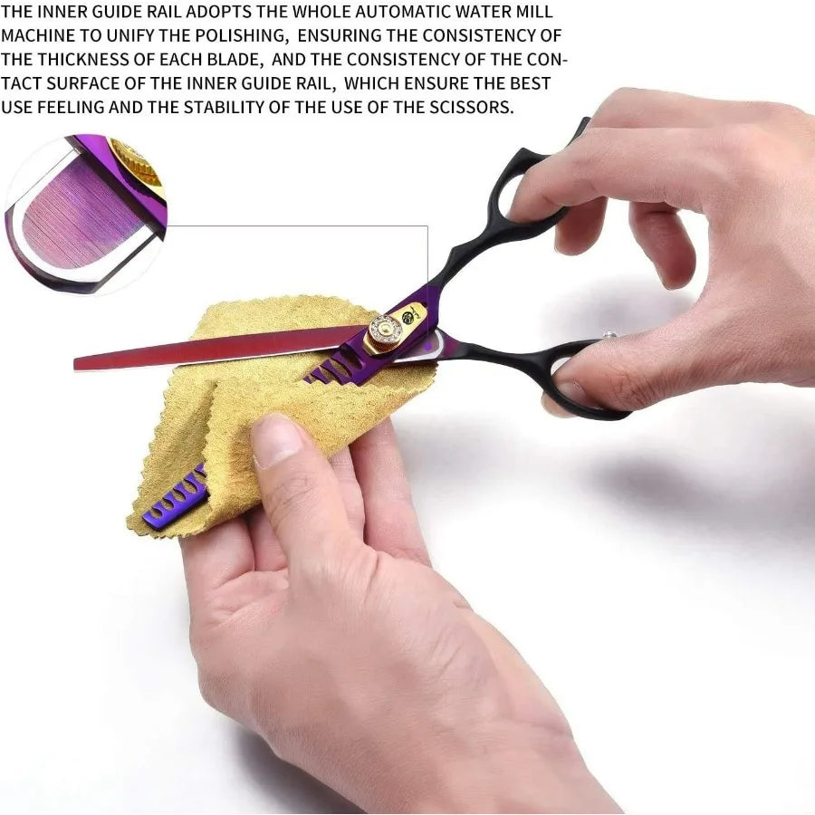 Professional 7.0 8.0 inch Pet Grooming Hair Cutting Scissor and 6.75 8.0 inch Dog Chunker Shear Japan 440C Stainless Steel for