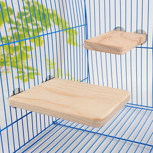 Chinchilla Hamster Springboard Squirrel Parrot Bird Standing Platform Wooden Pet Toy