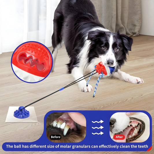 Heavy-Duty Suction Cup Tug Toy for Aggressive Chewers | Near-Indestructible Treat Dispensing Ball