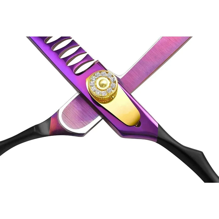 Professional 7.0 8.0 inch Pet Grooming Hair Cutting Scissor and 6.75 8.0 inch Dog Chunker Shear Japan 440C Stainless Steel for