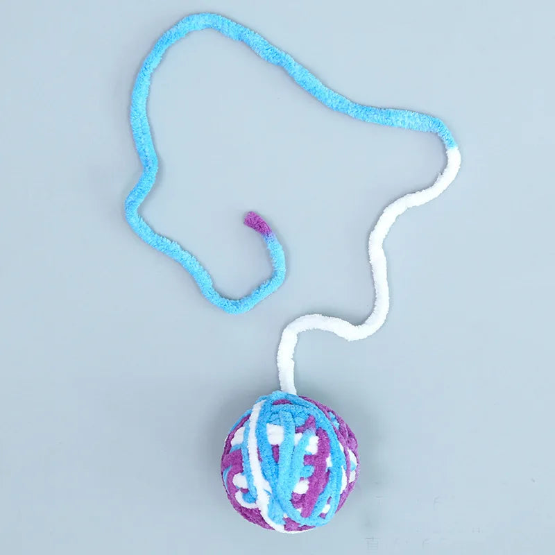 Pet Cat Toys Self Entertaining Chew and Tease Cats Toys with Bell Kitten Colored Balls Interactive Toys Pet Products Accessories