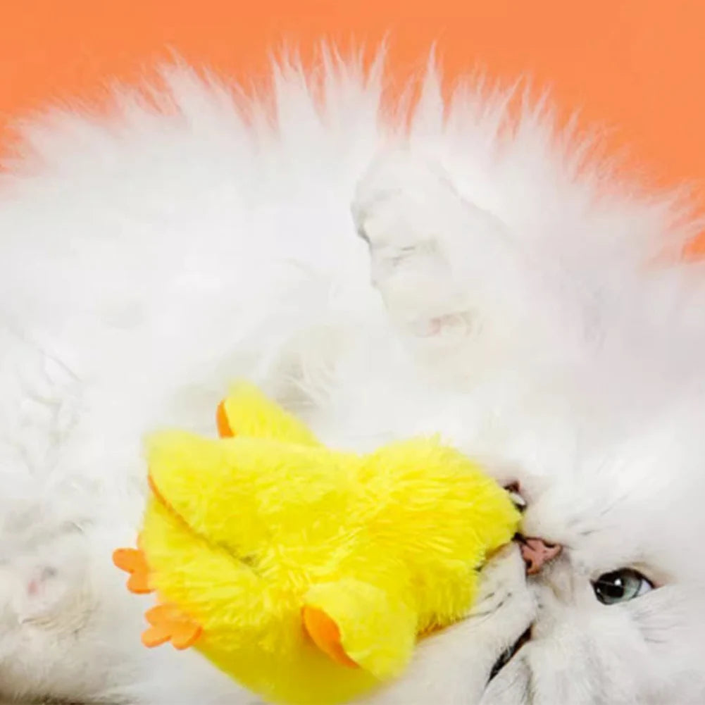 Flapping Wings Duck Cat Toy Rechargeable Cat Exercise Plush Duck with Lifelike Quack Chirping Interactive Cat Kicker Toys
